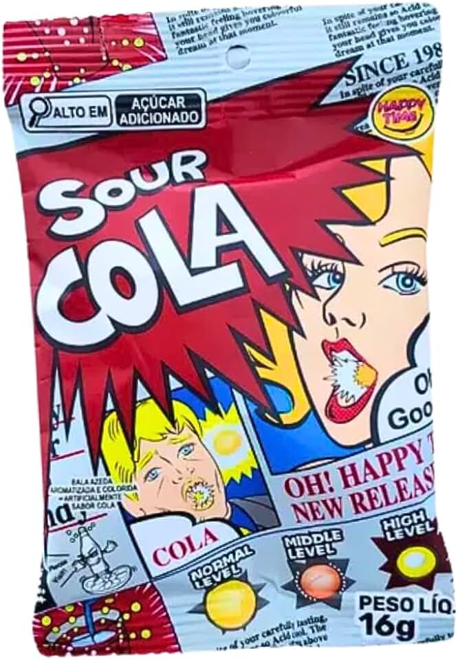 Bala Mais Azeda do Mundo Sour Cola 16g | Importada do Japão | O Desafio Ácido Extremo para Pegadinhas