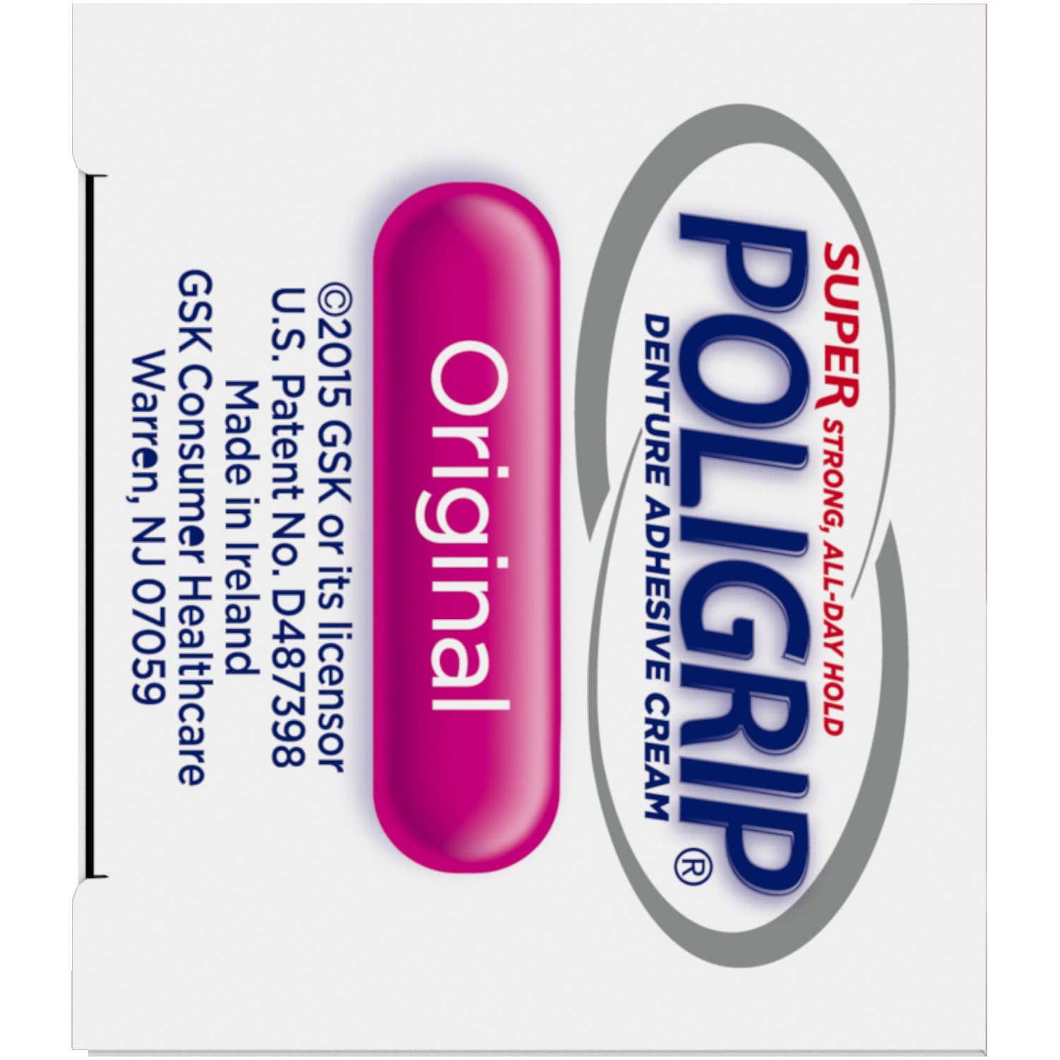 Super Poli-Grip Super Poligrip Original Formula Zinc Free Denture and Partials Adhesive Cream, 4x2.4 ounce