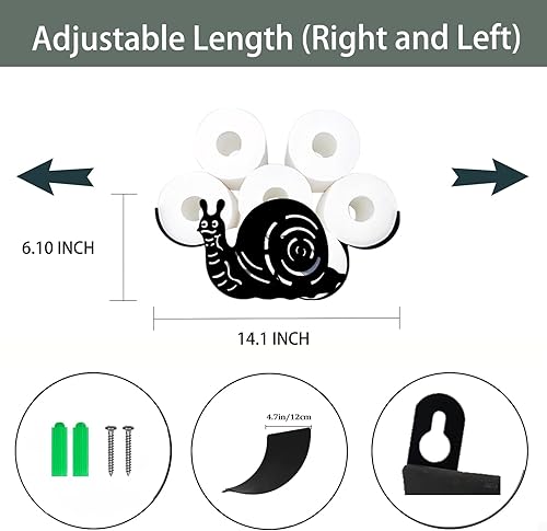 Miniatura 2 de Portarrollos de papel higiénico decorativo de caracol montado en la pared, soporte de papel higiénico para decoración de baño, organizador de