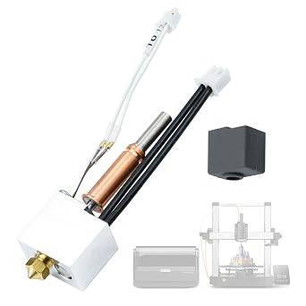 Kobra 3 Hotend Replacement Kit - Upgraded Extruder Print Head with 0.4mm Brass Nozzle, Bi-Metal Heatbreak & Silicone Sock - Compatible with Anycubic Kobra 3 / Kobra 3 V2 Combo 3D Printers