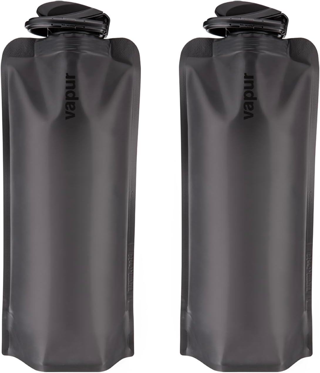 Flexible, Collapsible Wide Mouth Anti-Bottle with Detachable Carabiner, 34 Ounce, Blackout, Pack of 2