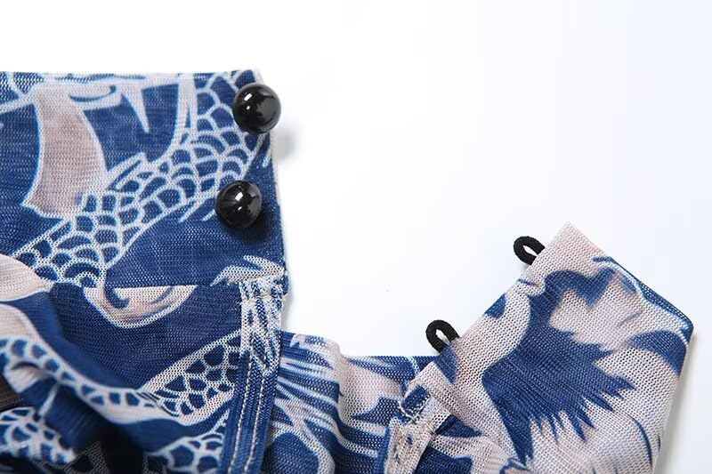 kaimimei Women Floral Print Mesh Bodycon Jumpsuit See Through Backless One Piece Outfits Romper Clubwear - Image 4