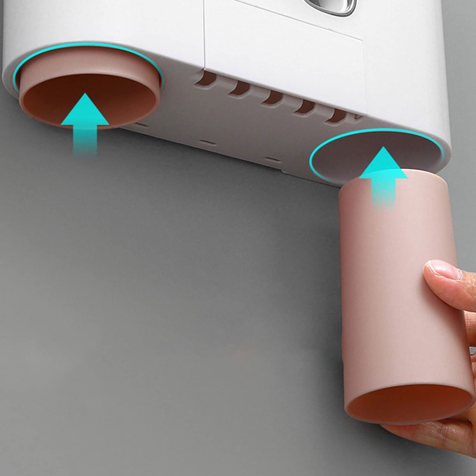 Tooth Brush Holder Automatic Toothpaste Squeezers Wall Mounted Toothpaste Dispenser Dustproof Toothbrush Holder Bathroom Accessories for Home(A)