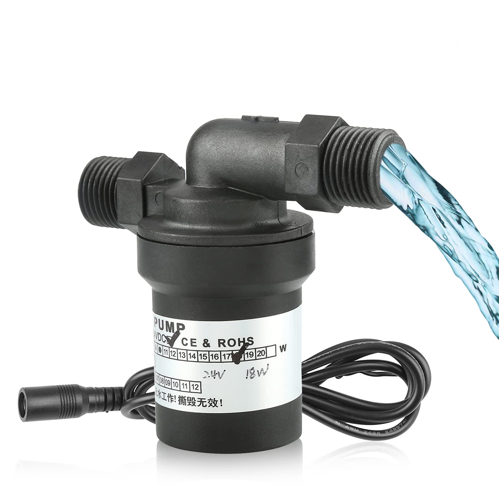 Pompe à Eau Solaire 24V 18W Haute Température, Sans Balais, Pour Chauffe-Eau Et Circuits, Silencieuse Et Durable