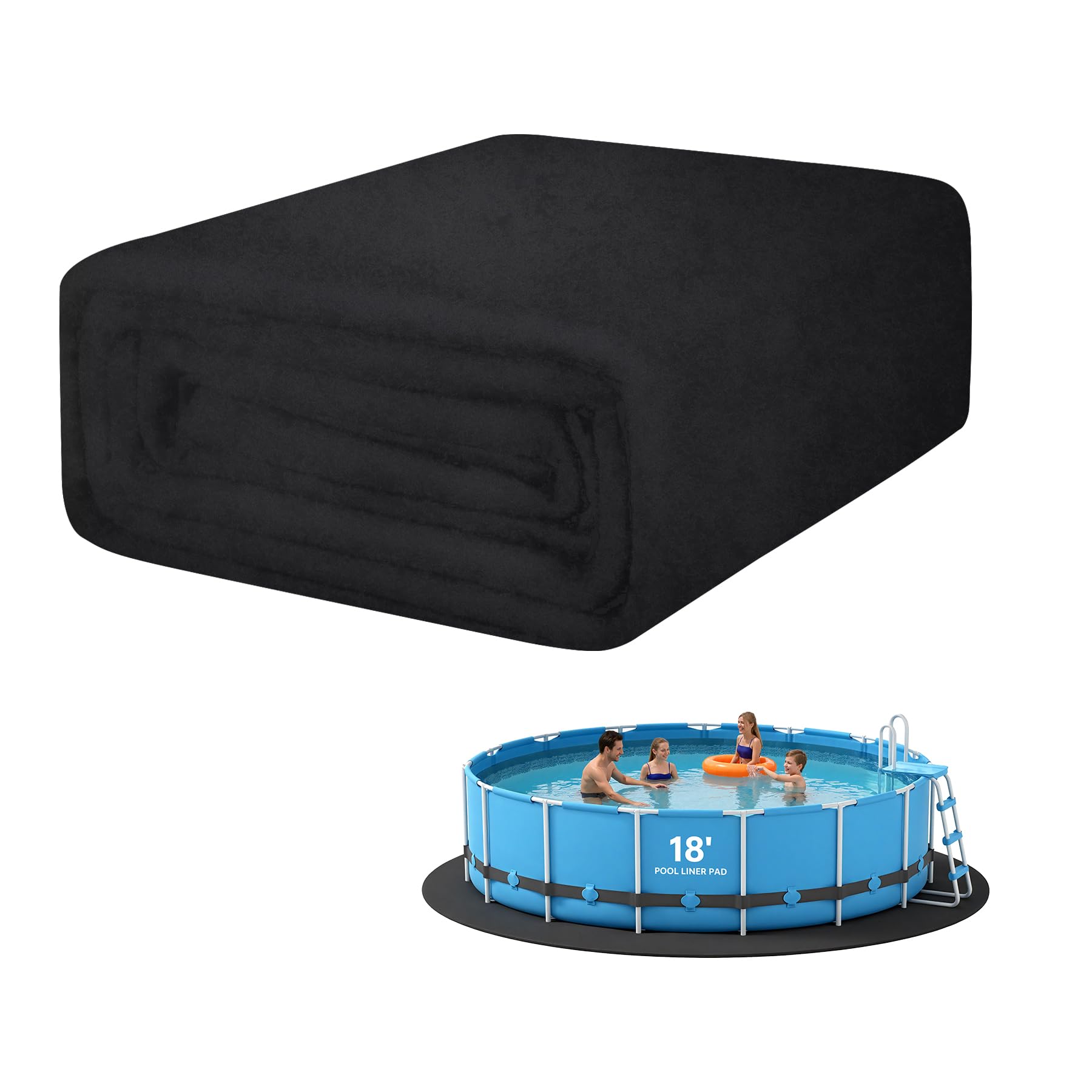 Yeomant Thicker 18' Pool Liner Pad, Durable Pool Pads for Above Ground Pool, Double Density Puncture Resistant, Pool Liner 18 ft Round Above Ground,