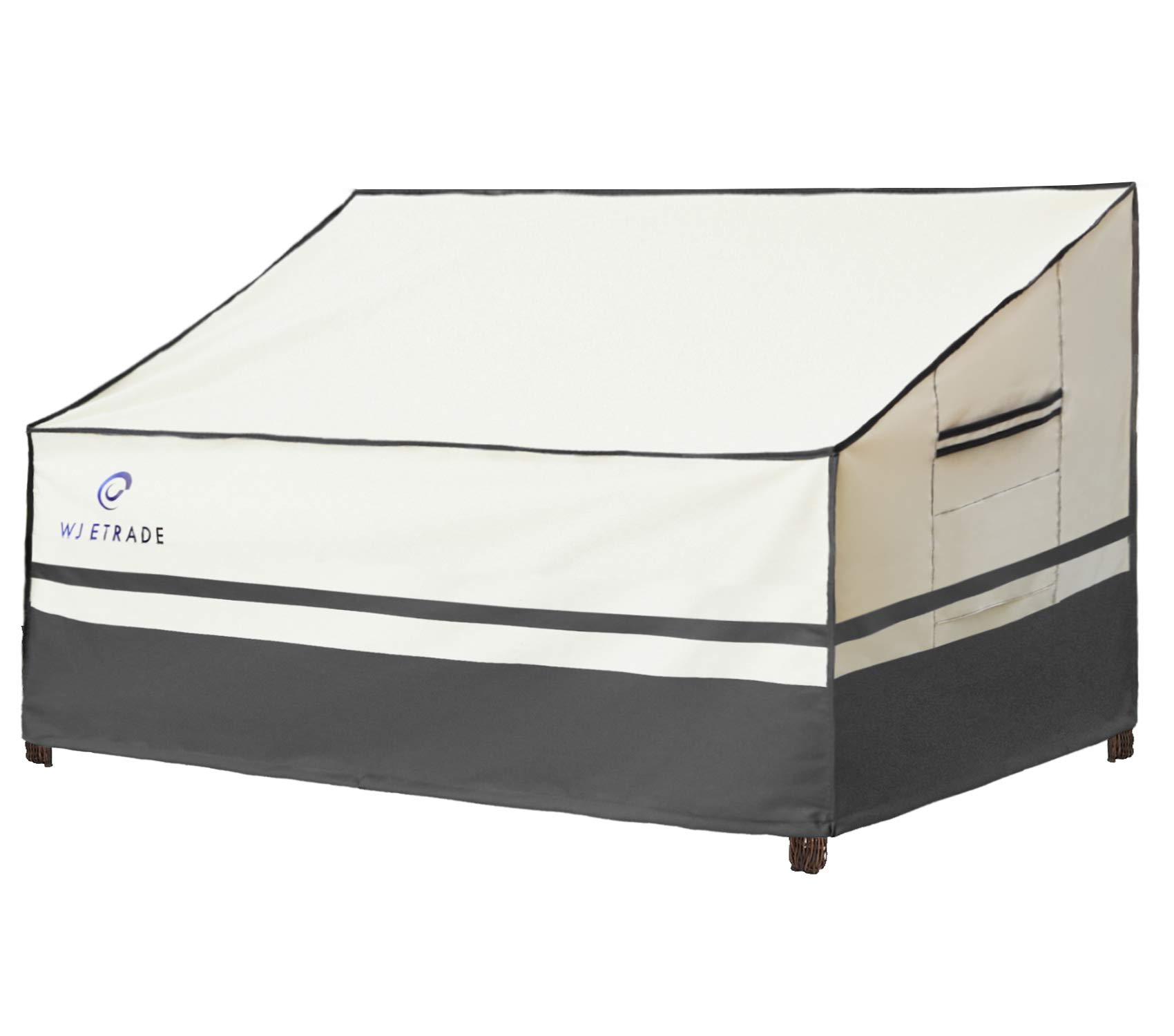 Patio 3 Seater Sofa Couch Waterproof UV Resistant No Fading Heavy Duty Outdoor Grey Furniture Cover, 80" W x 38" D x 35" H, Beige+Grey