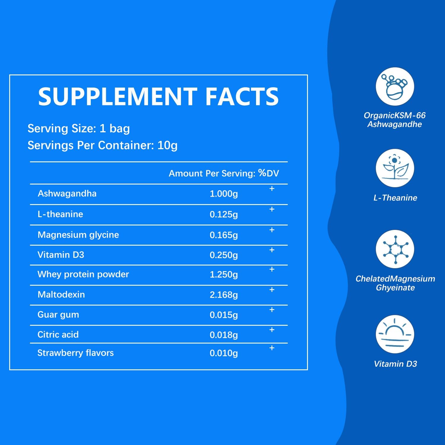 ESUNM Calm Magnesium Drink Mix Packets, Magnesium Glycinate with KSM-66 Ashwagandha, L-Theanine, GABA, Saffron & Vitamin D3, Relaxation, Mood & Sleep Support, Raspberry Lemonade, 20 Stick Packs - Image 7