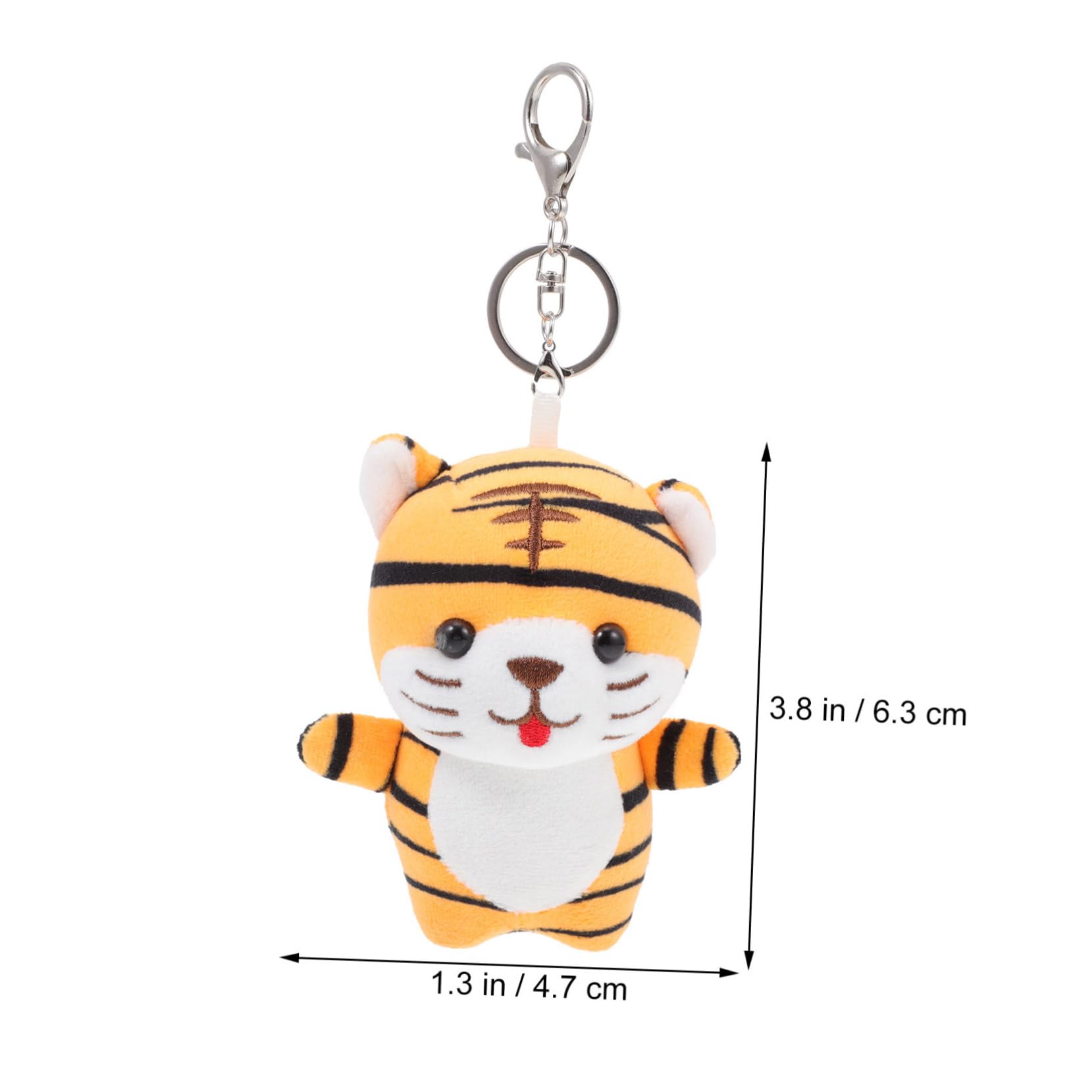 Beavorty 2Pcs Plush Tiger Shape Keychain Pendants Adorable Doll Ornaments for Backpacks and Keys Lightweight and Durable for Animal Lovers