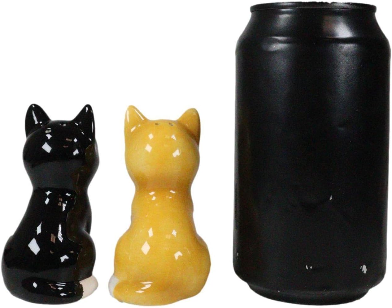 Set Of 1 Black And Yellow Kittens Salt And Pepper Shaker