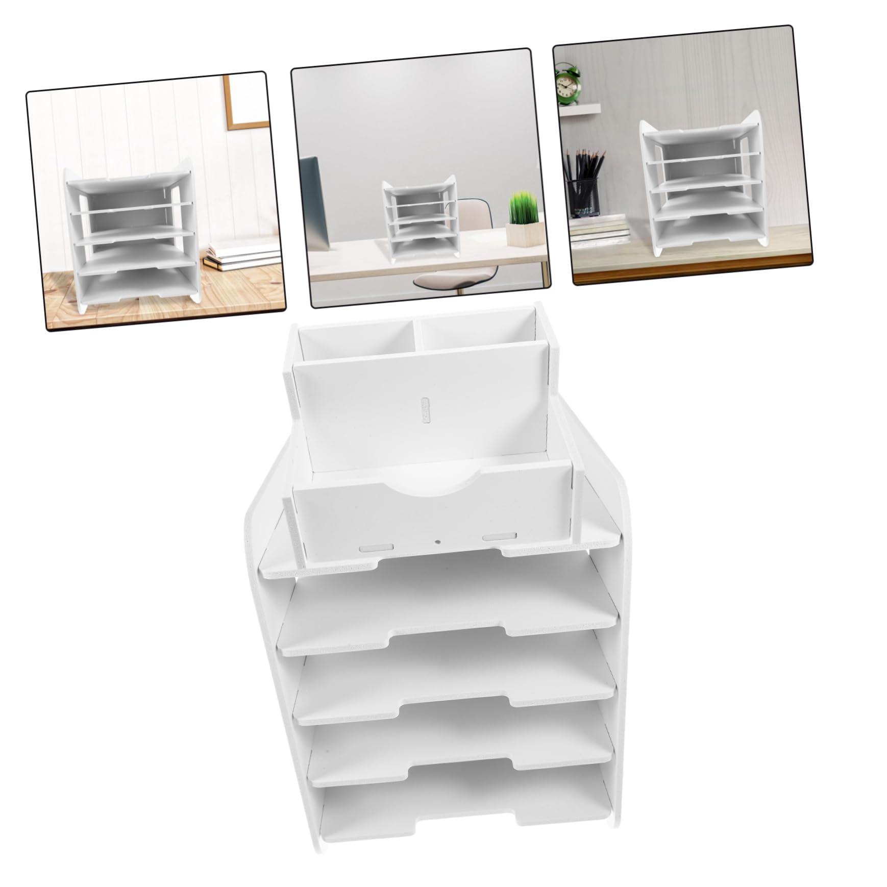 ARTIBETTER Stapelbarer Datei Organizer 5-lagig aus Kunststoff A4 Dokumentenablage Wetterbeständig Ablageregal für Büro und Schreibtisch