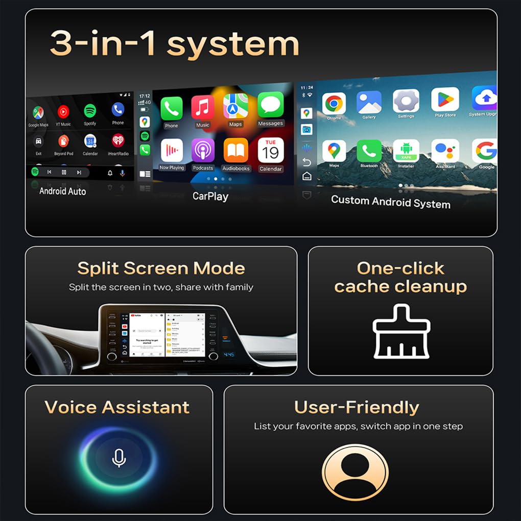 Adattatore Android AUTO da cablato a wireless Car Play che rivoluziona l'esperienza di guida con connettività wireless Supporto Android 12 AI Box da, EAU