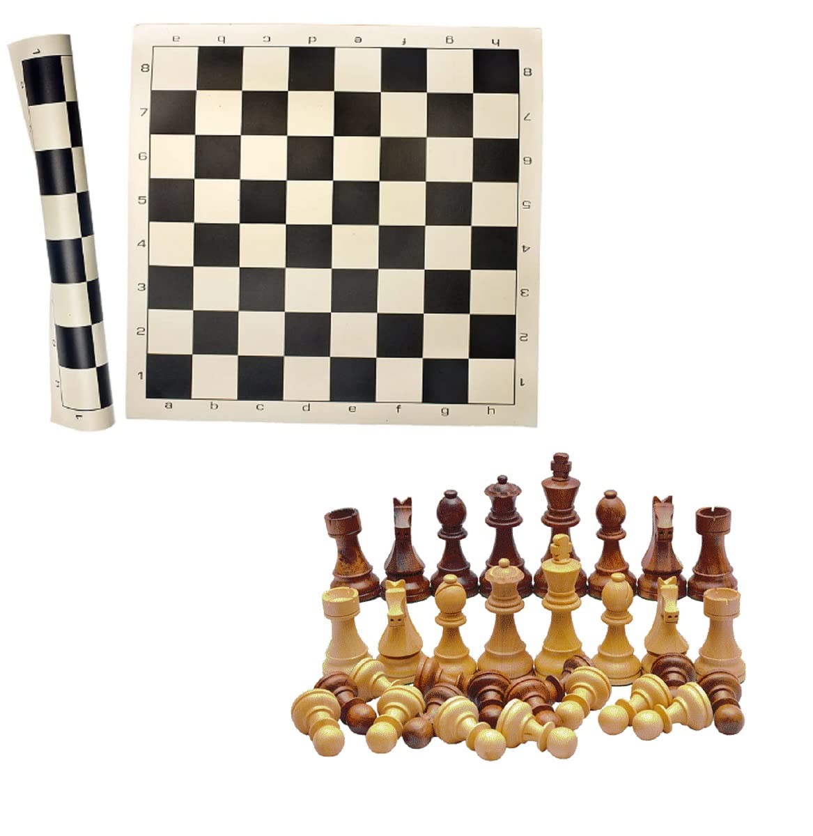 Forever Online Shopping Tournament Mat Chess with Wooden Chess Coins Chess Pieces (17" * 17") (Pack of 1) Black White (B0BDT449BH) Amazon Price History, Amazon Price Tracker
