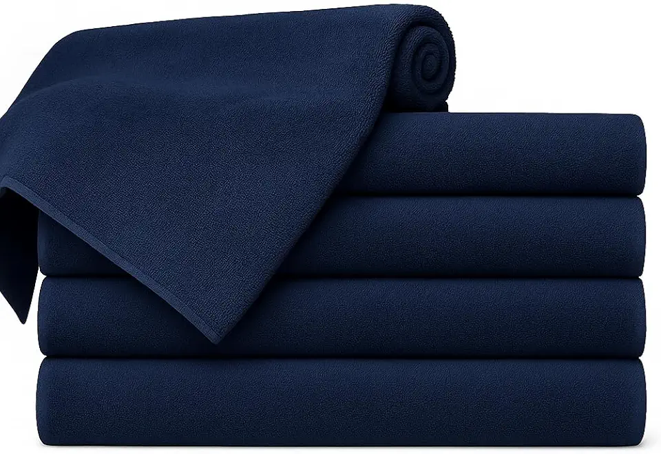 Kit 05 Toalhas de Banho Adulto Gigante Alta Absorção 1,40 m x 70 cm Toque Macio Luxo (Azul Marinho)