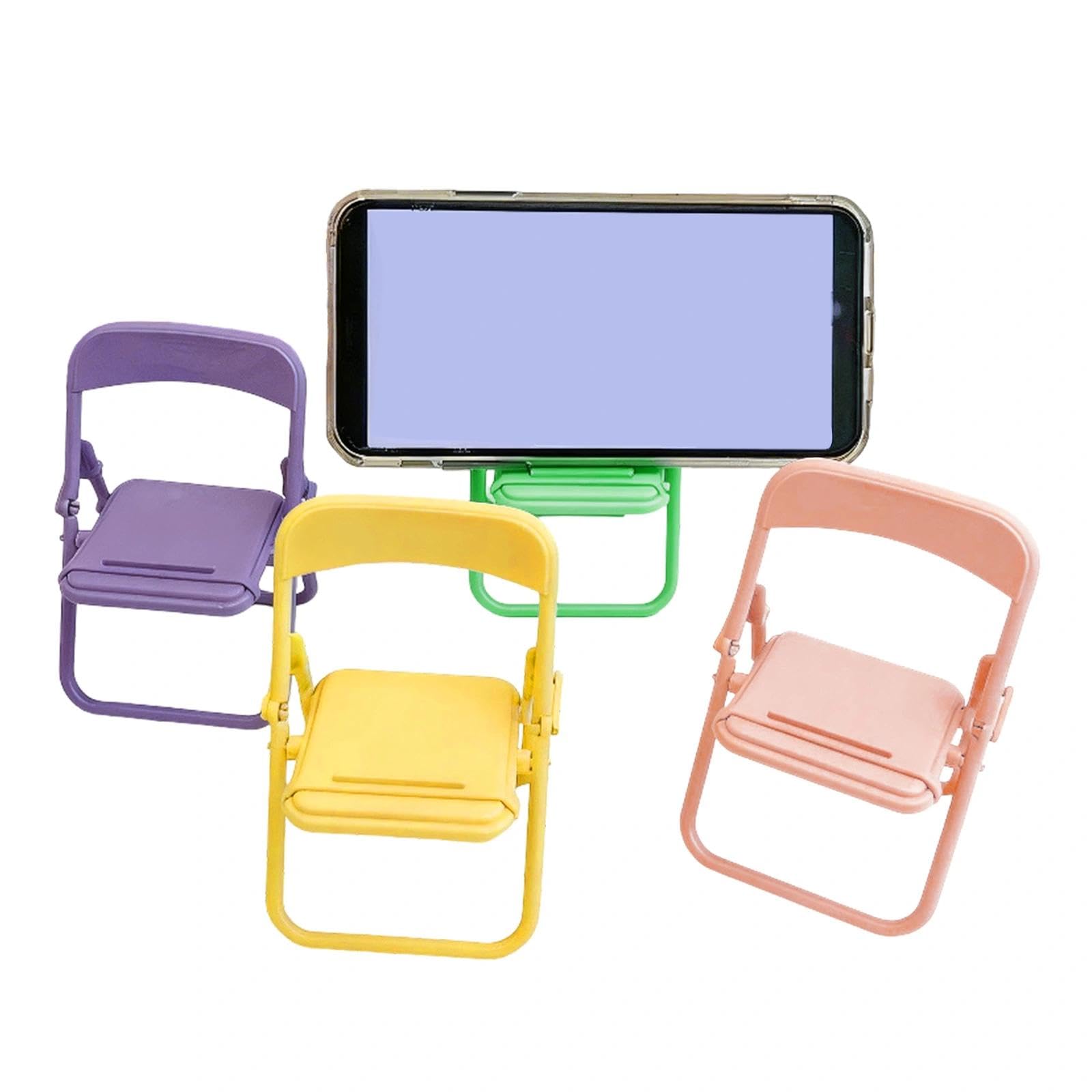 4Pcs Colourful Simulation Mini Folding Back Small Chair Model,Miniature Plastic Furniture Accessories Scene Props for Micro Landscape Dollhouse Furniture Mini Chair (1/12)