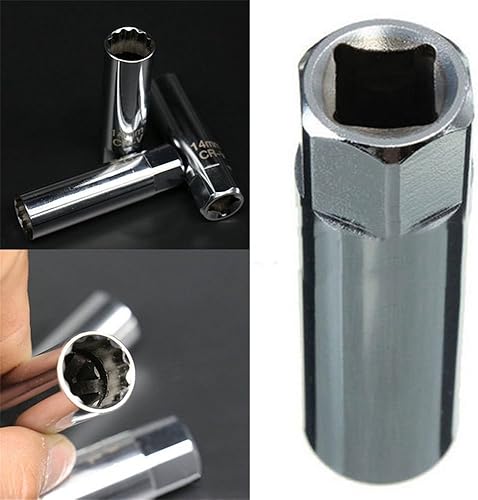 Miniatura 2 de OSOF - Juego de llaves de bujía de 0.551 in y 0.630 in, herramienta de extracción de 12 puntos, juego de unidad cuadrada de 3/8 pulgadas