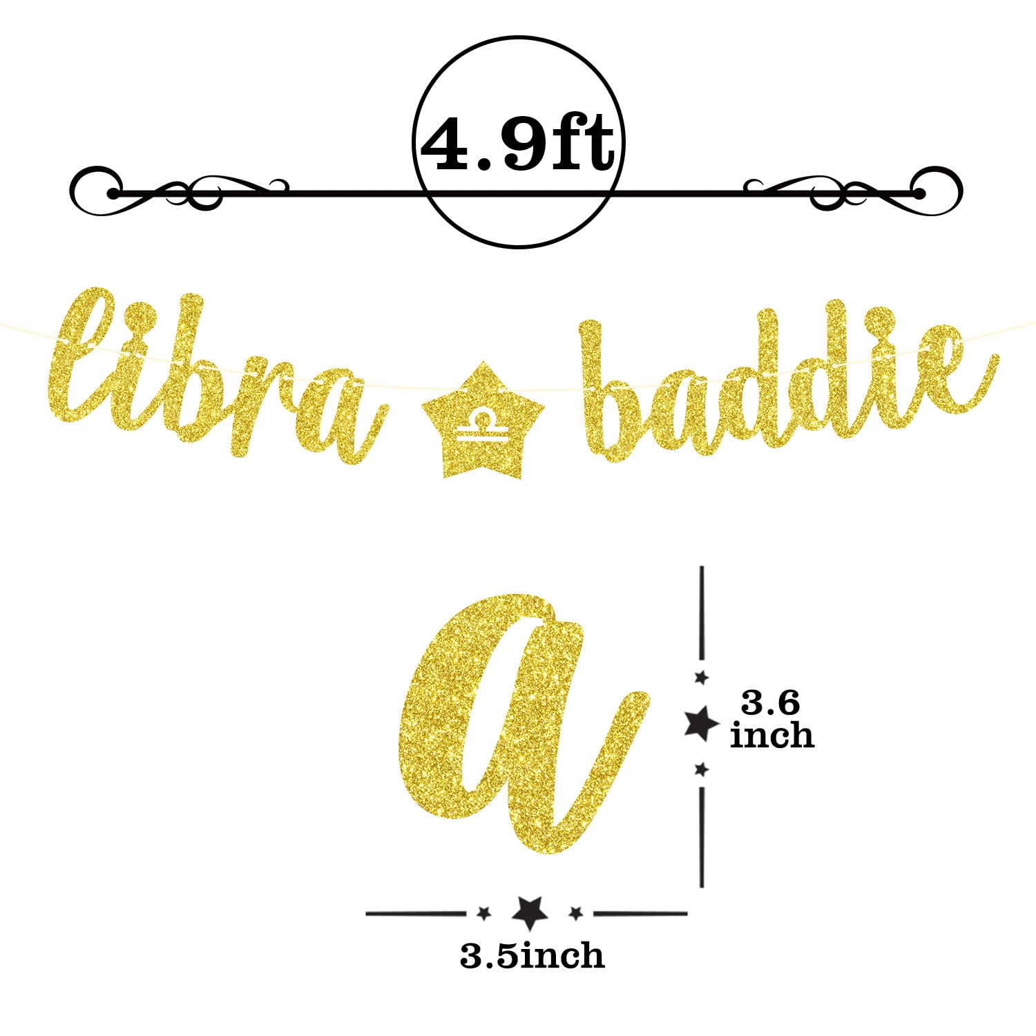 \"Big Libra Energy\" Folienbanner 152 Cm – Schillernde Geburtstagsdeko Für Waage-Geburtstage