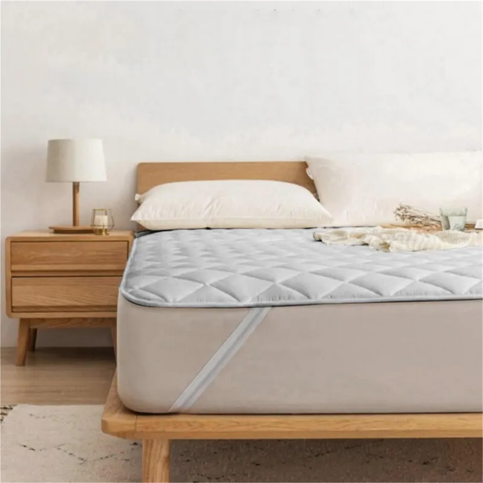 Funda Protectora de colchón Lavable con Banda elástica (Funda Almohada no incluida) para ColchóN(White,90x200cm)