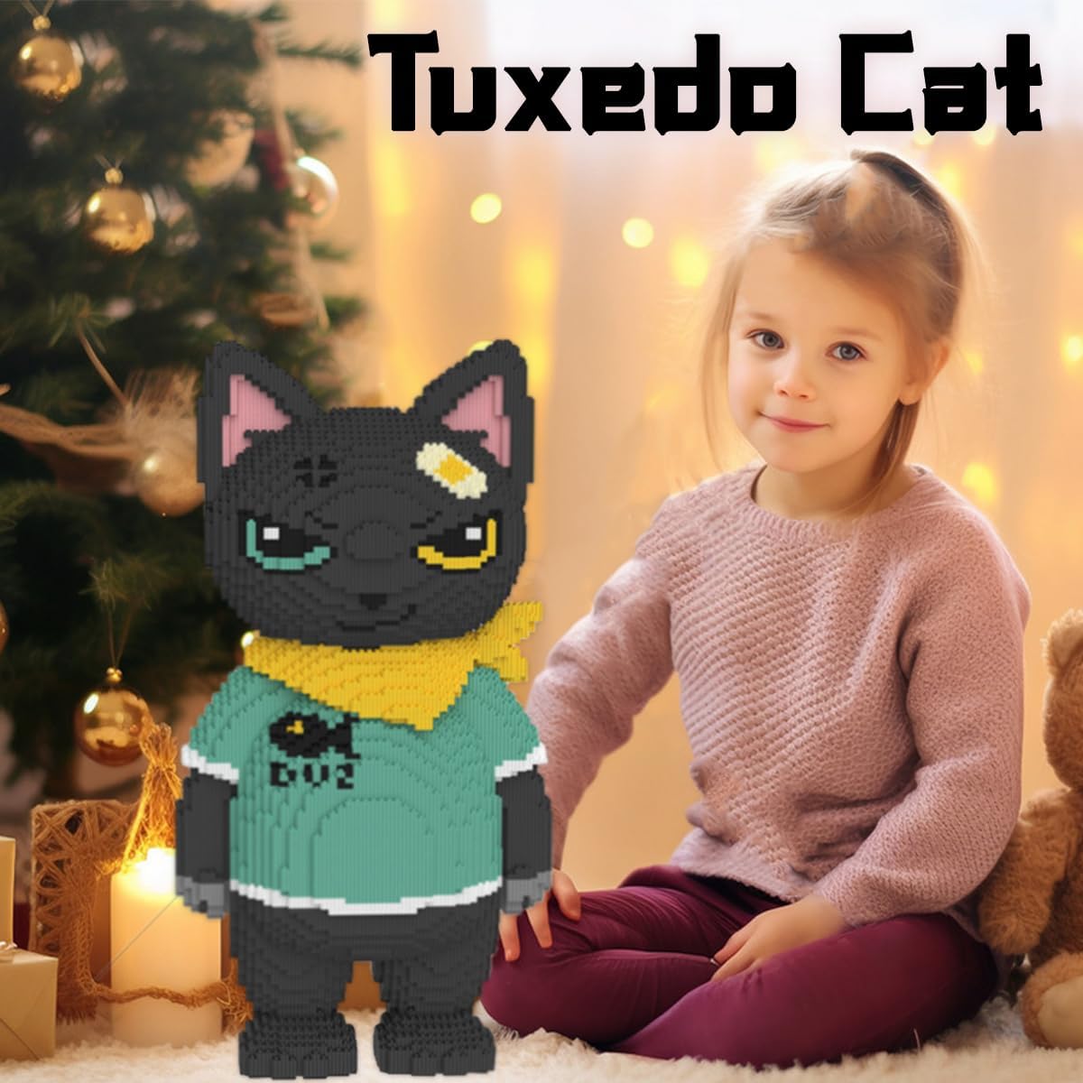 Black Tuxedo Cat Animal Micro Building Blocks Set(16879Pieces), Cute and Big Lucky Black Cat Building Blocks Kit.Cat Lover Creative Gift, Home Office Decor for Kids Adults 8+ image 5