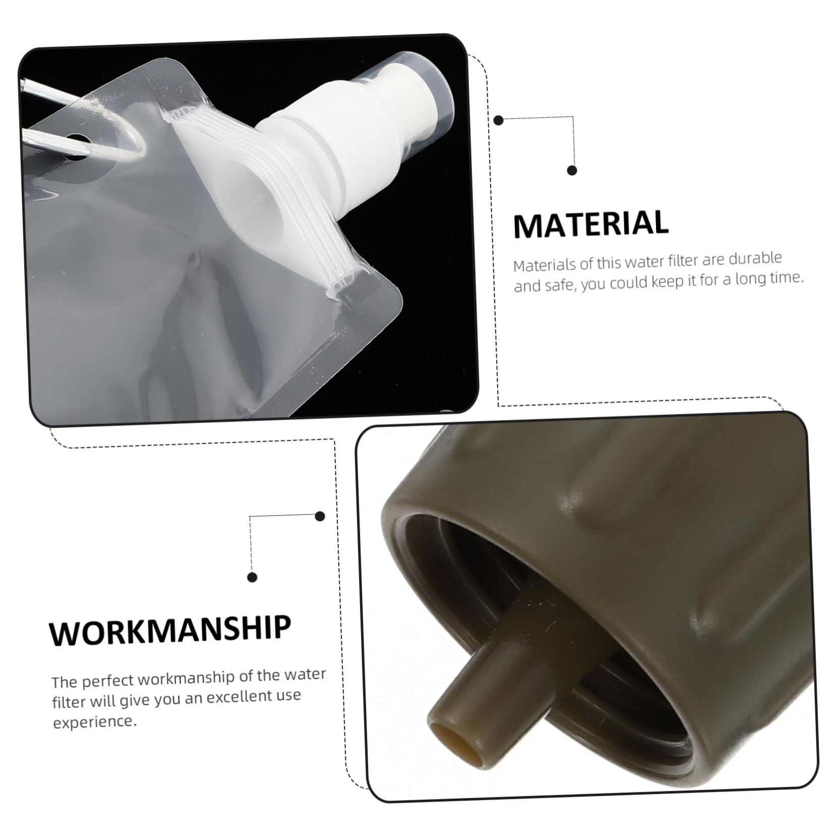 WOONEKY Filtre à Eau Portable Léger en Abs, Purificateur D'eau Sûr pour Camping et Randonnée, Mini Nettoyeur D'eau Vert pour Urgence