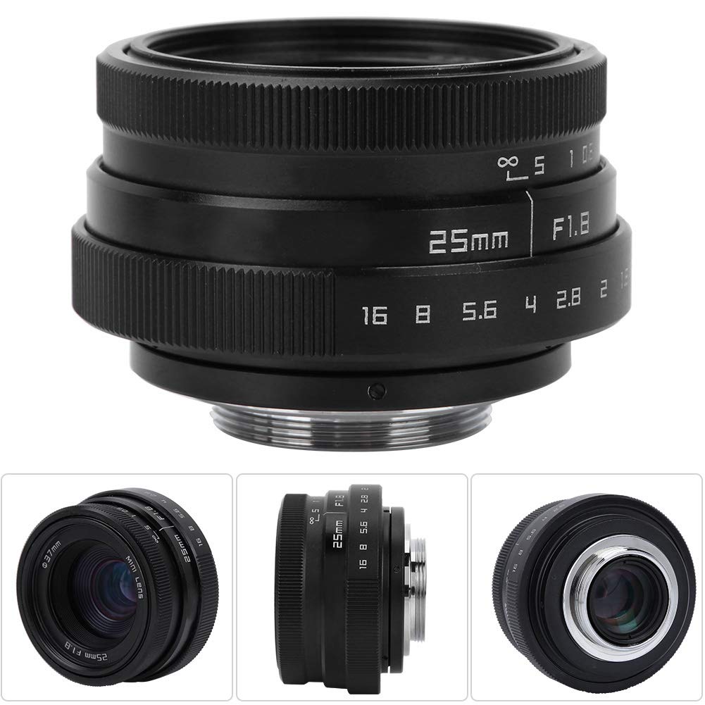 Lente CCTV Mini F1.8 25mm Wide Angle C Mount Black - Dettaglio