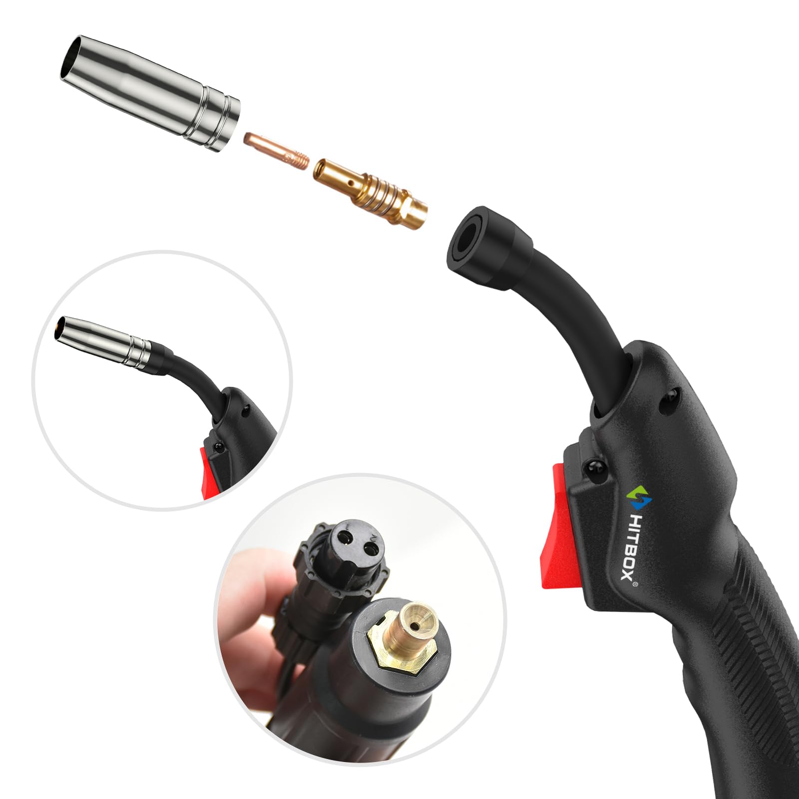 HITBOX MIG Troch MB 14AK, 2,6 m di tubo, connettore Euro, per saldatrice MIG MAG