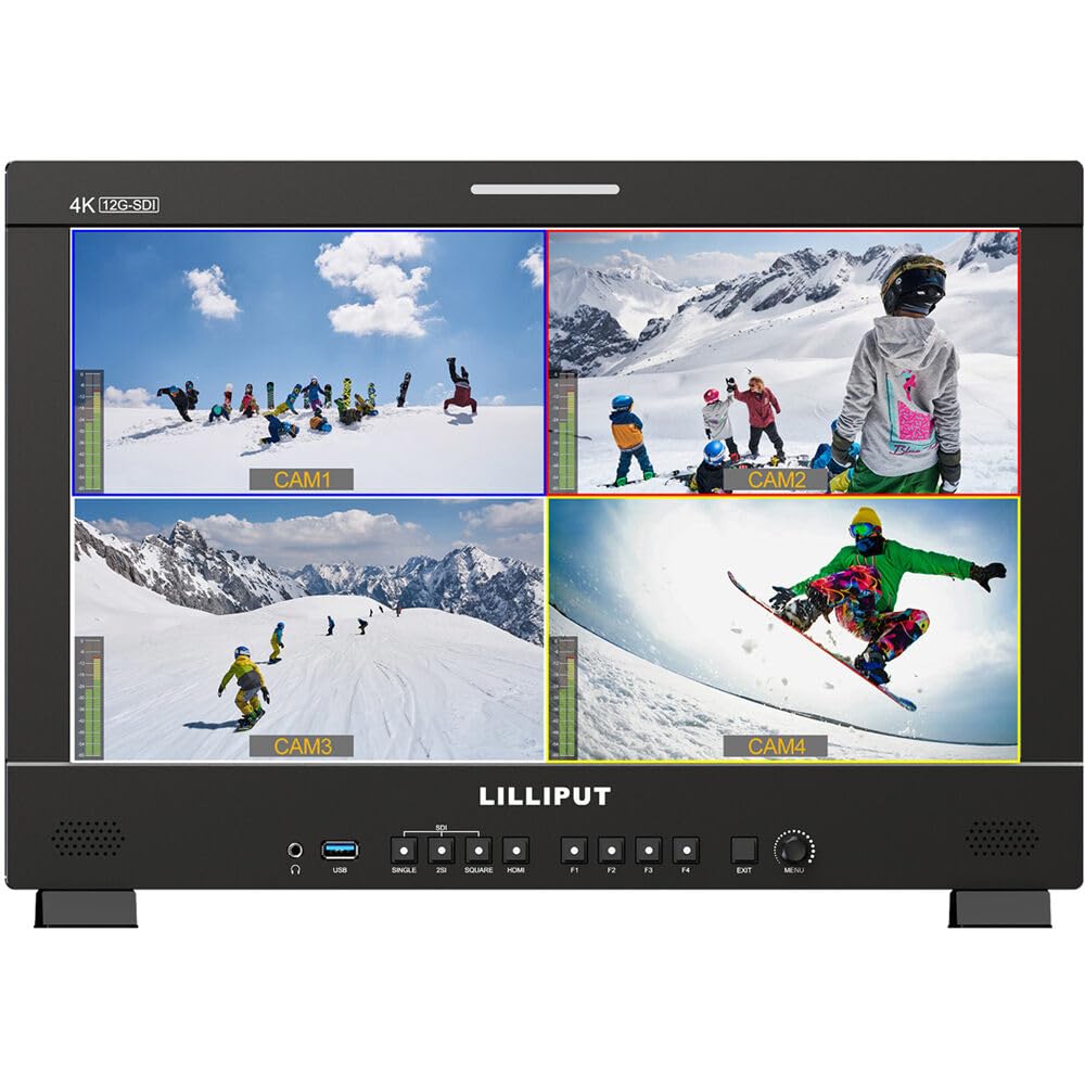 LILLIPUT 17.3" Q18 12G-SDI/HDMI 4K 2.0 Quad View 3D-LUT HDR Professional Production Studio Monitor (Q18-VBP with V Mount Plate)-image-31