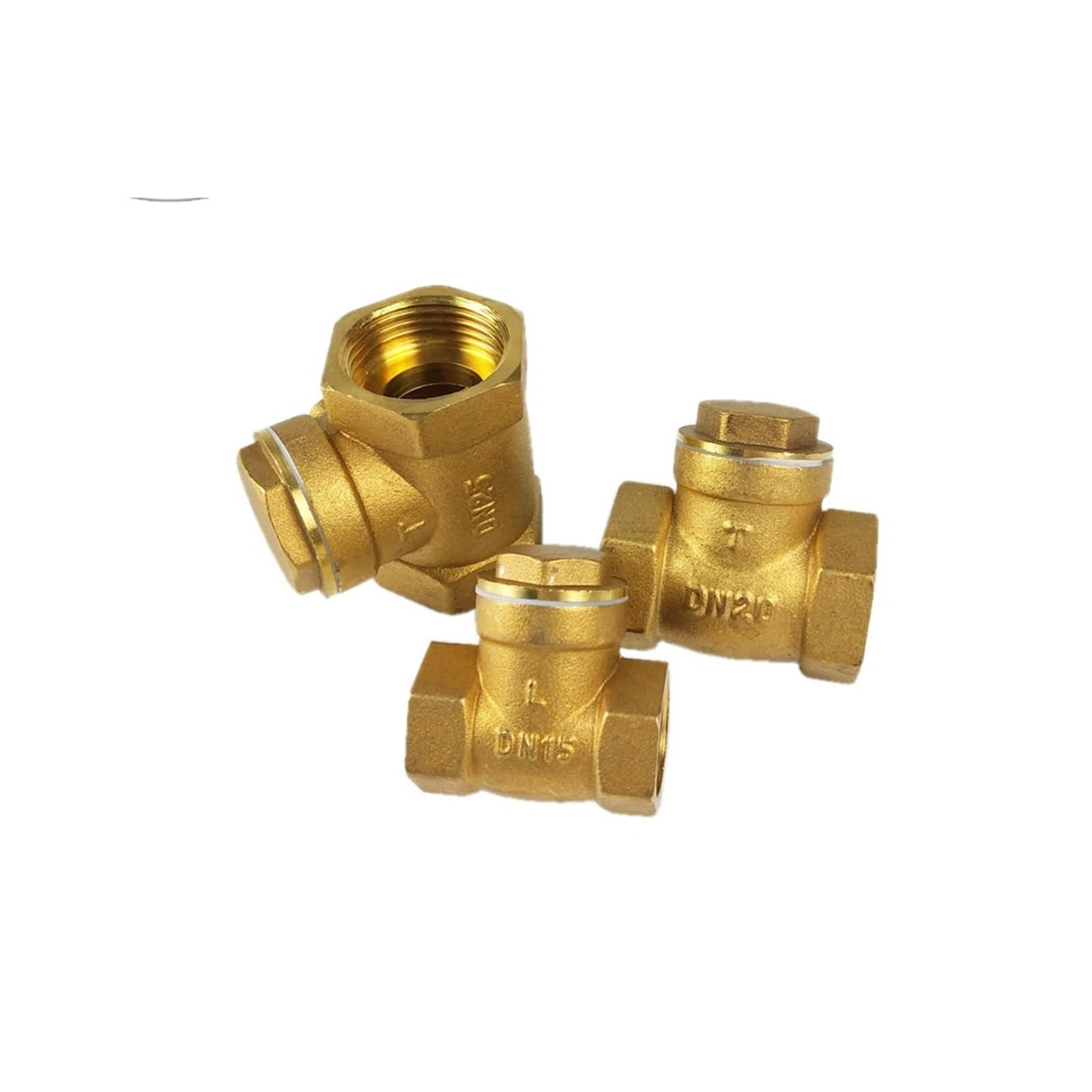 Vanne de canalisation DN15 20 25 32 40 50 avec clapet anti-retour horizontal anti-retour à double fil intérieur en laiton et clapet anti-retour