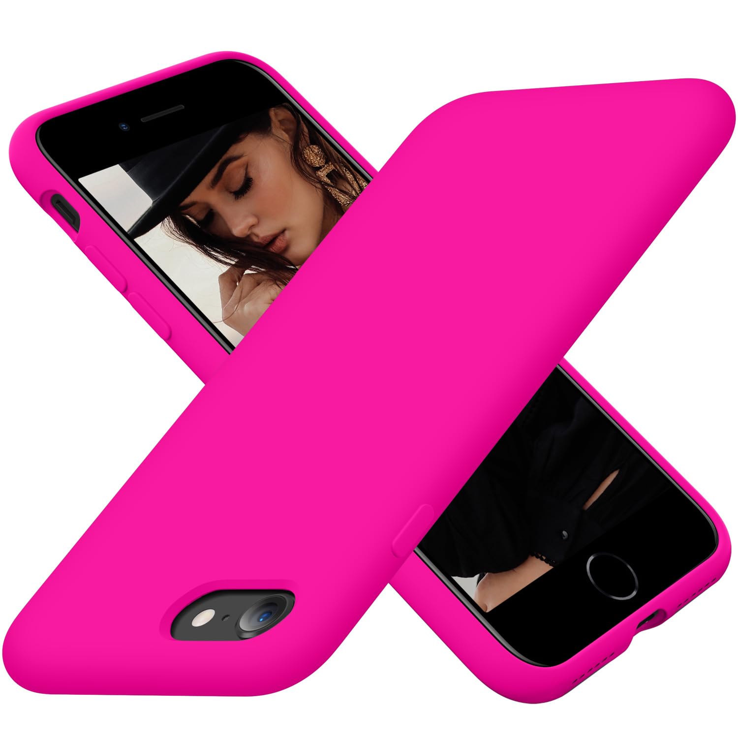 Cordking Designed for iPhone SE Case 2022/2020, Designed for iPhone 7 8 Case, Silicone Slim Shockproof Phone Case with [Soft Microfiber Lining], 4.7