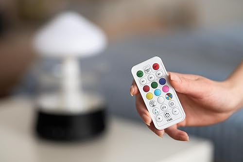 Vista 6 de Humidificador de setas de lluvia Goteo de agua - Con reloj y alarma - Difusor de nube con humidificador de setas de lluvia Goteo de agua - Blanco