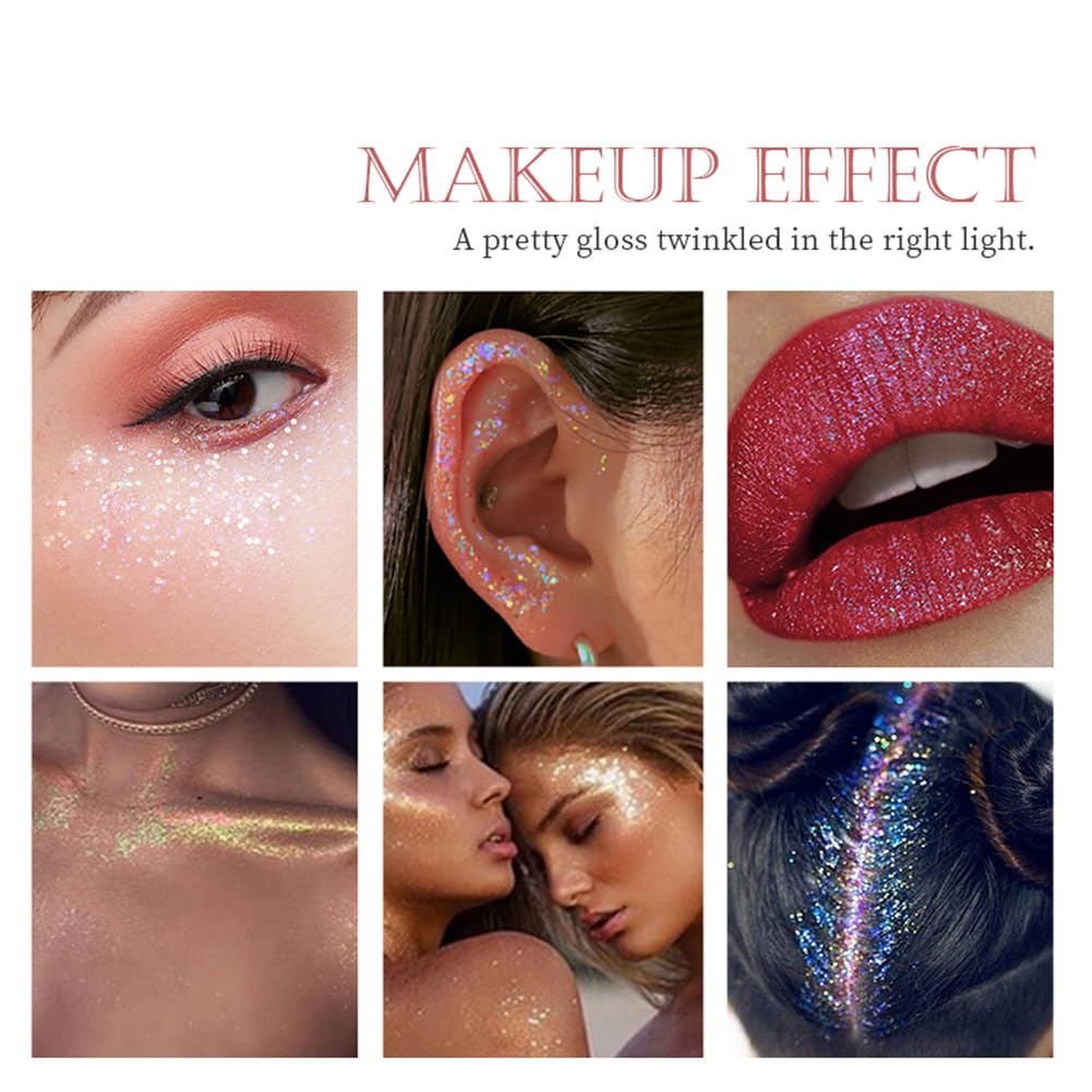 GL-Turelifes Holographic Body Glitter, Chameleon Face Glitter Mermaid Liquid Eyeshadow Fine Glitter for Body Face, Hair - Image 3