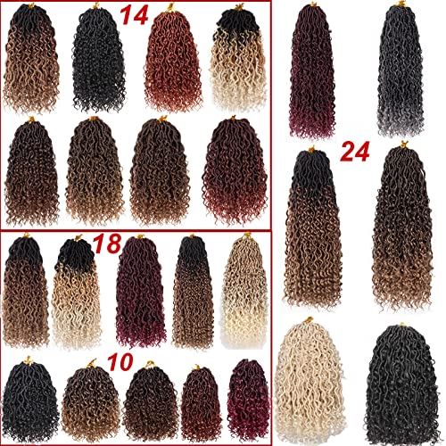 Beverlee 14 Inch, 8 Pcak Boho Faux Locs Boho Goddess Locs Pre Looped Soft Hippie Locs Synthetic Bohemian Curly Crochet Locs Hair For Black Women T27# #TOP3