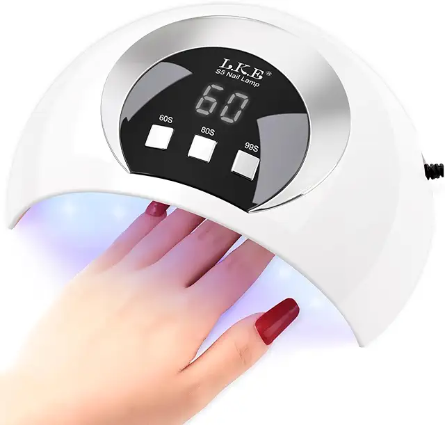 54W UV LED Nail Lamp with Auto Sensor, 3 Timer, LCD Screen & USB Plug