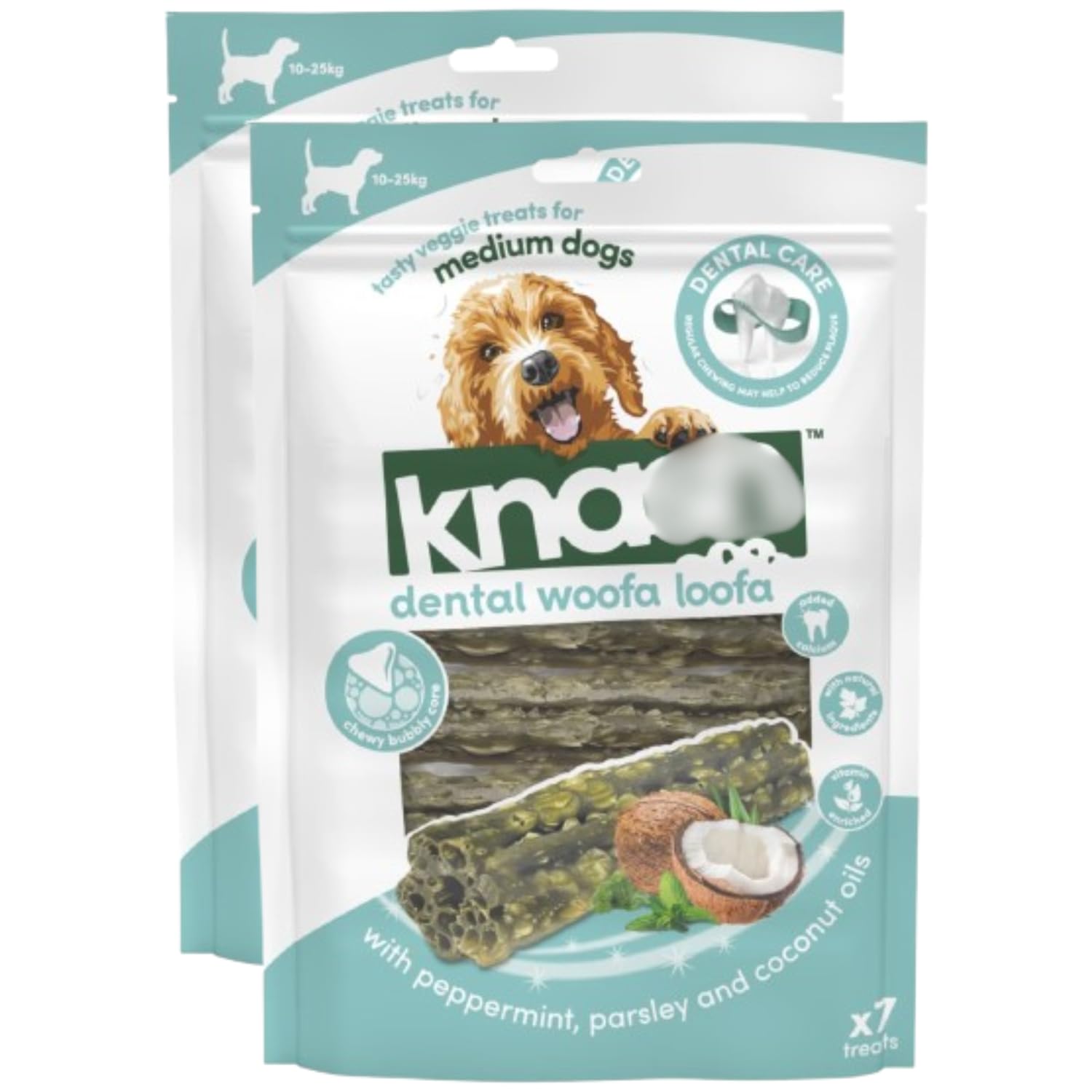 Dental Woofa Loofa 7pk X Pack of 2 - Coconut - These Fun and Durable Chew Sticks Are Made With Natural Ingredients and Packed Full of Flavour, Making Them Irresistible for Dogs