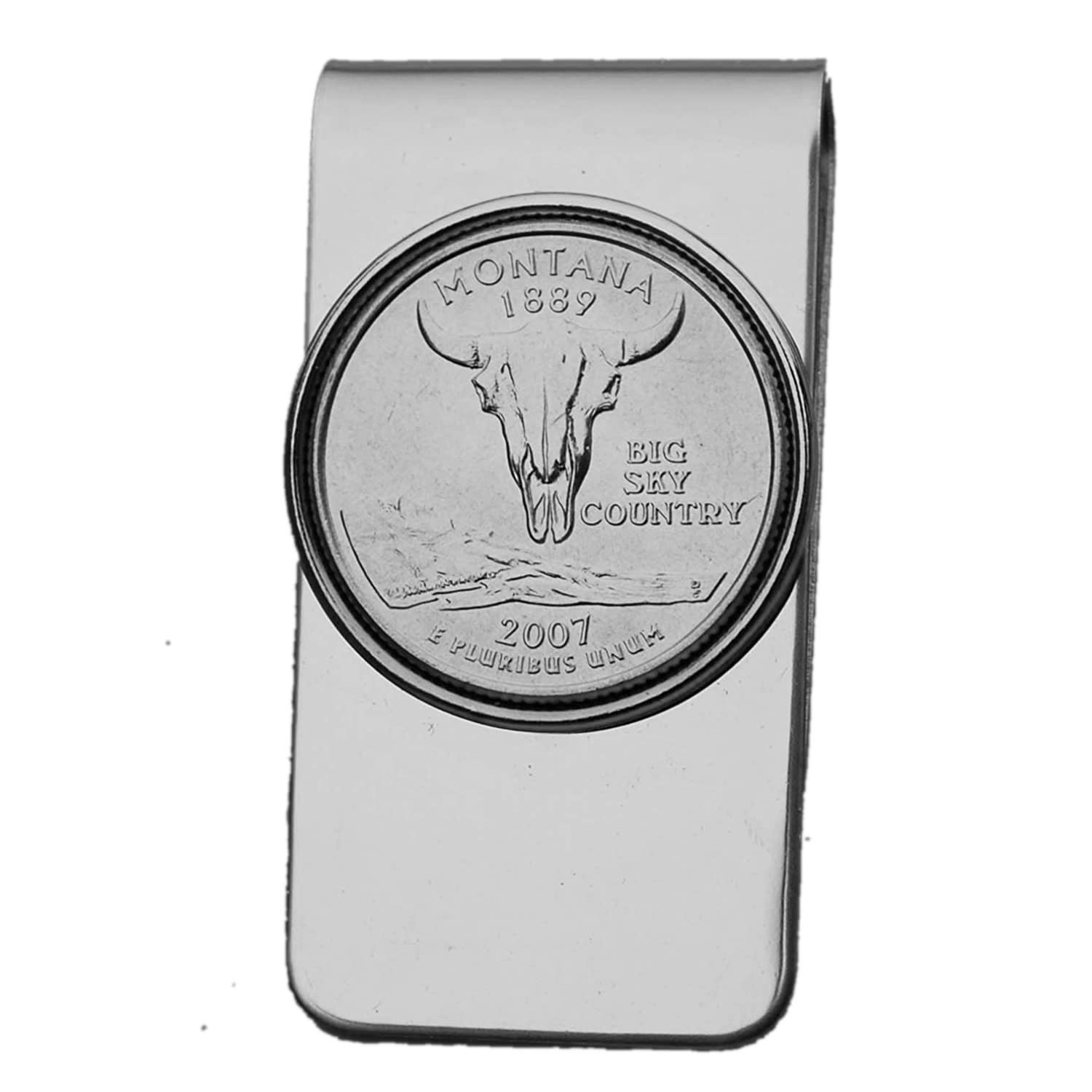US 2007 Montana State Quarter BU Uncirculated Coin Money Clip New