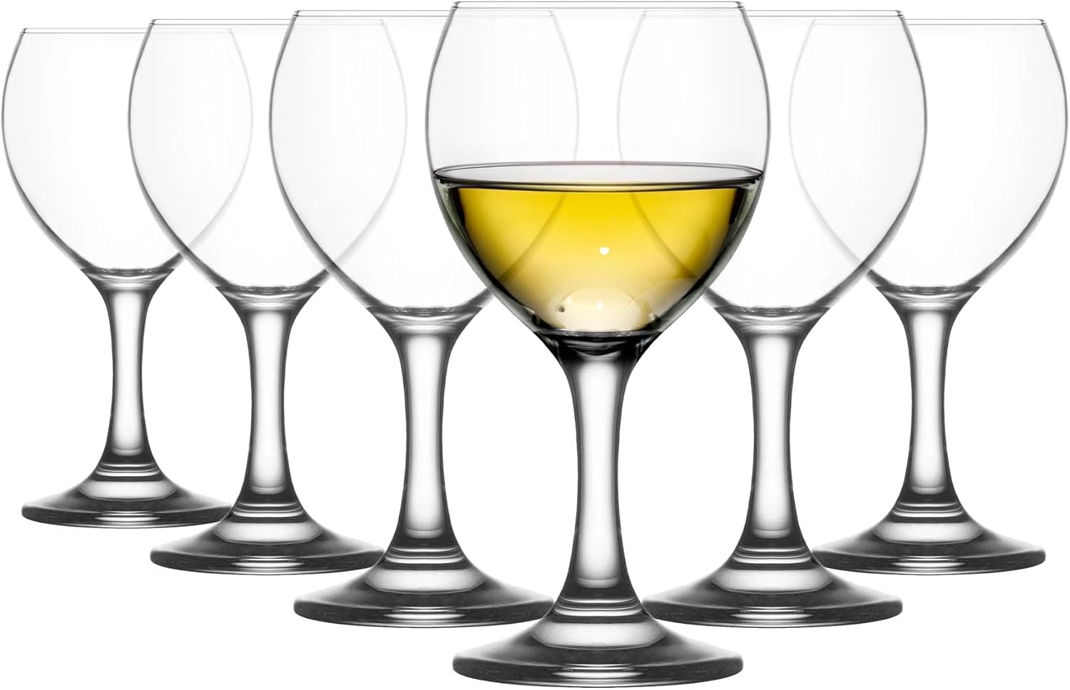 Acense 6X 210ml White Wine Glasses – Elegant Goblets for Weddings, Christmas, and Parties, Dishwasher Safe