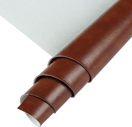 Vista 7 de Ramya Rollo de hoja de piel sintética color rojo claro liso de 12 x 53 pulgadas, tela de piel sintética muy adecuada para hacer, aretes de cuero