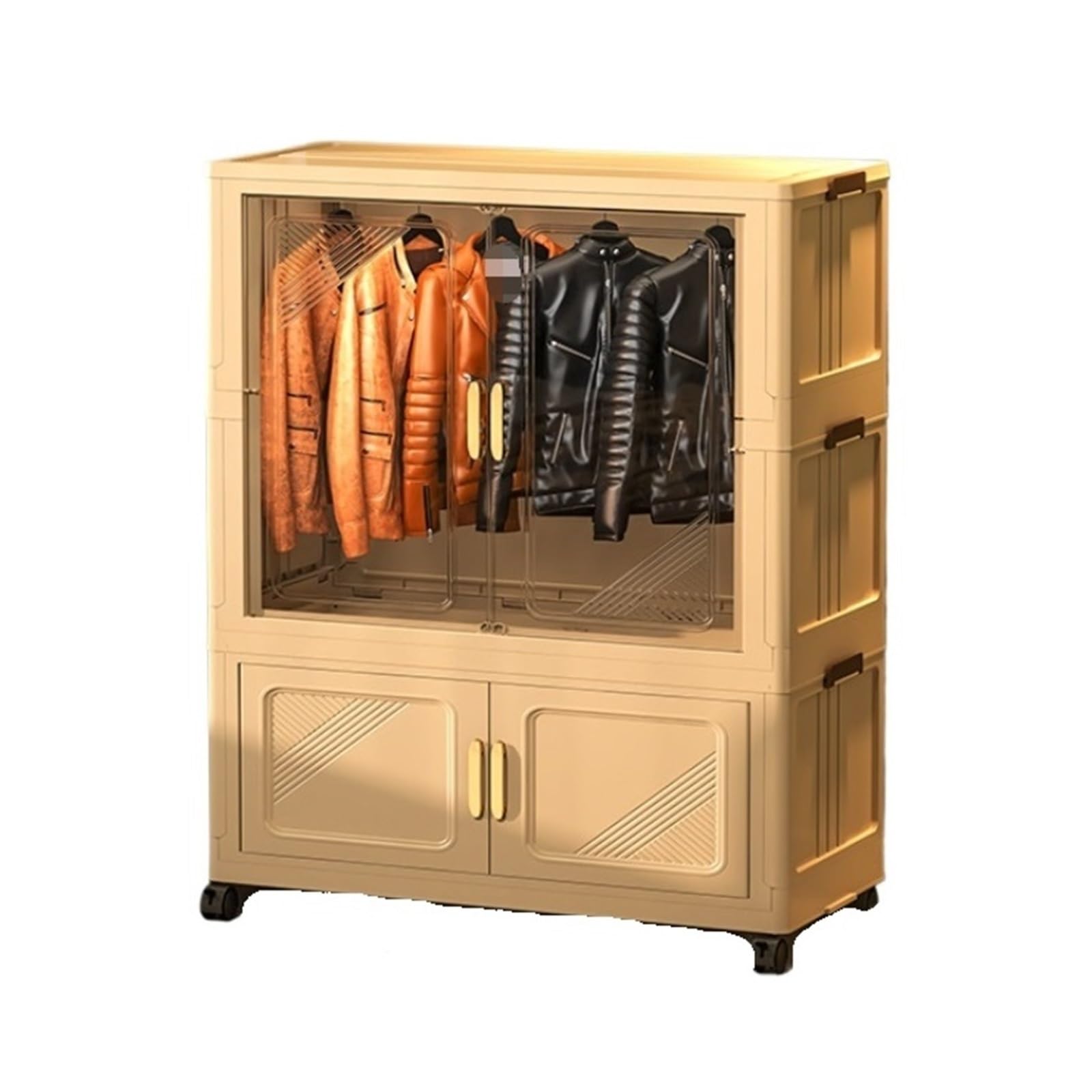 Armario organizador de almacenamiento de ropa con estantes de ropa y ropero portátil de hogar