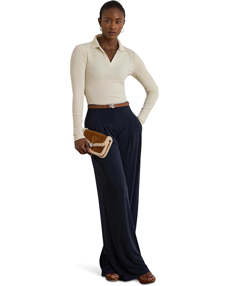 Lauren Ralph Lauren Rib-Knit Long-Sleeve Polo Top - #4 of 4