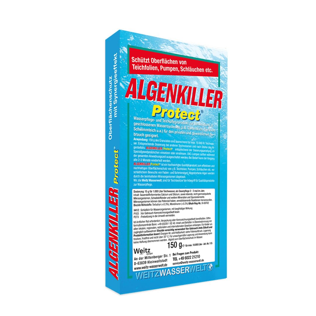 Der Algenenferner für den Teich. Algen und Grünbelag abbau mit Synergieeffekt verbessert die Pumpen- und Filterleistung. Optimaler Oberflächenschutz mit Langzeitwirkung.