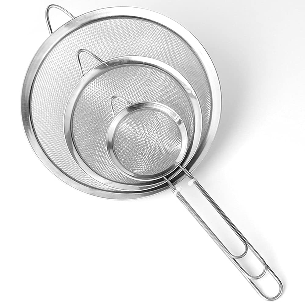 Öl-Spill-Löffelfilter aus superfeinem Edelstahl, Küchensieb – kleines Sieb zum Filtern von Öl, Abschöpfen und Abseihen (7 cm)