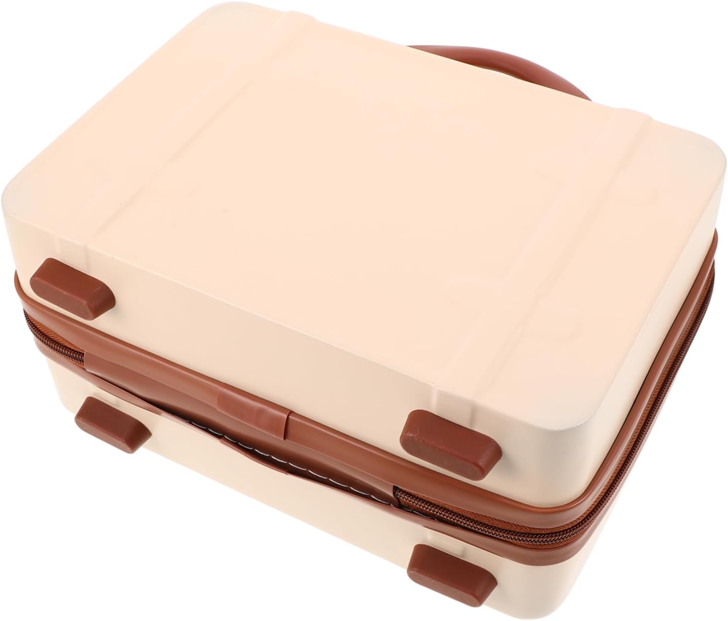 GALPADA Vintage Makeup Case for Travel Professional Makeup Organizer Bag Mini Suitcase Brush Holder Sturdy Abs Material Portable Vanity Case