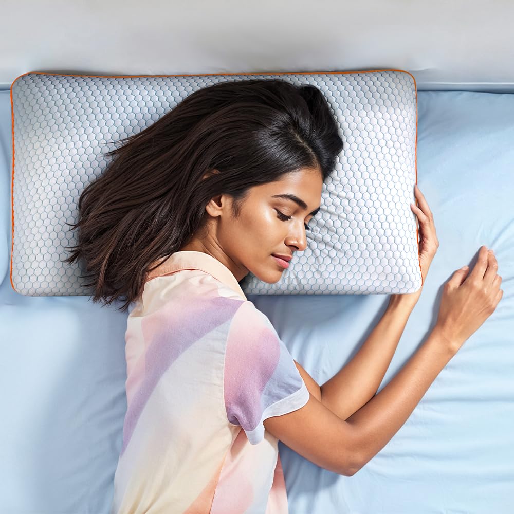 Sleepyhead Yawn 360 Soft Sense Cooling Gel Memory Foam Pillow - Orthopedic Neck Pain Relief, Spine Support | Temperature Regulating, Breathable | 24 x 16 Inch | White | 1 Year Warranty-image-34