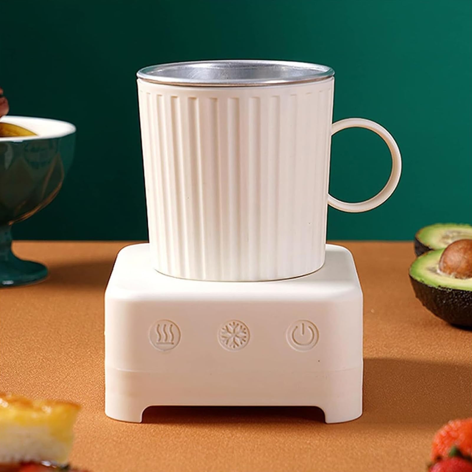 Tazza Elettrica Refrigerante 2 in 1, Macchina per Bevande Calde e Fredde da 36W con Tazza a Raffreddamento Rapido da 400ML, Controllo con un Solo Tocco, Cavo di Alimentazione da 1,2M e Yellow Car Use