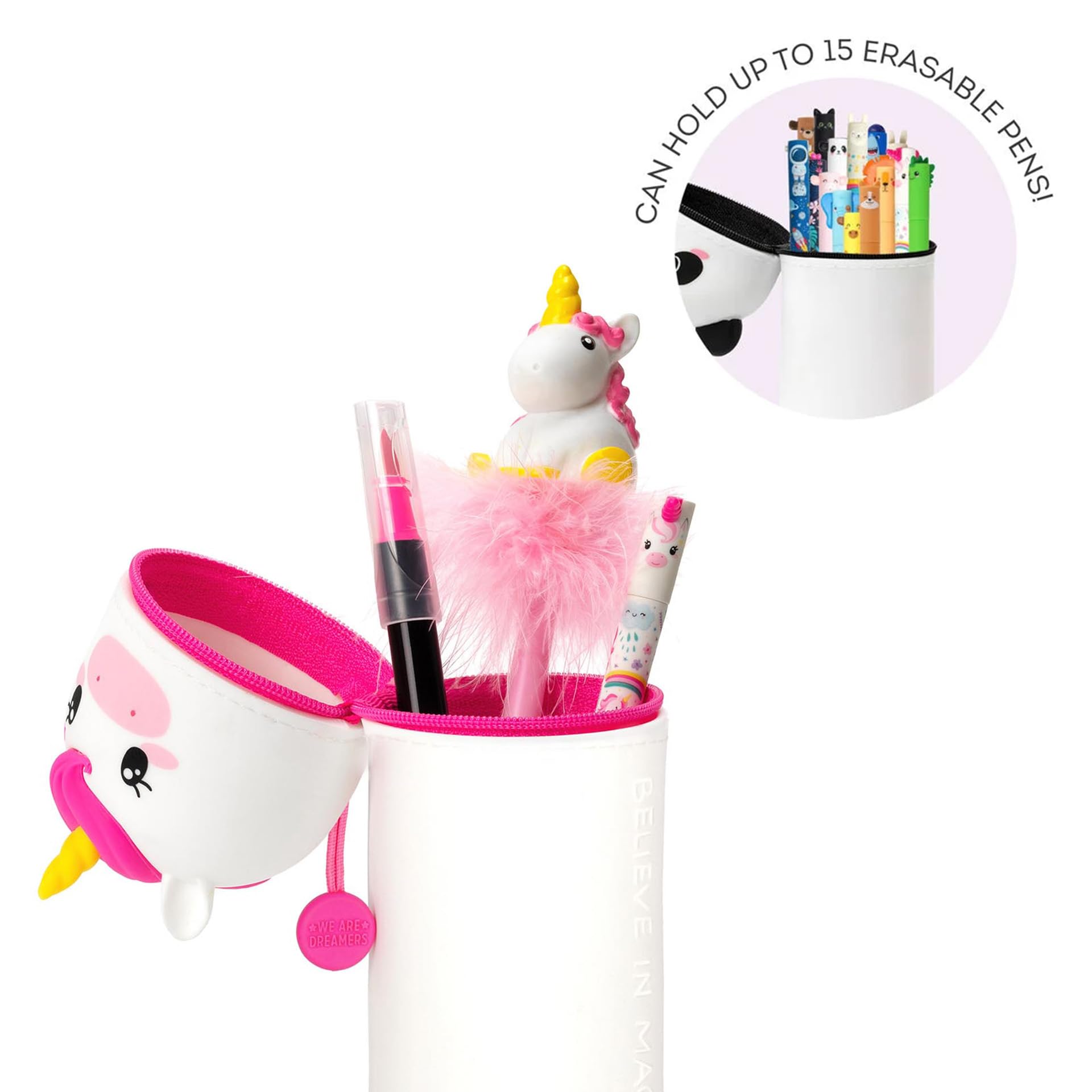 Astuccio 2 In 1 In Silicone Morbido A Forma Di Panda – Portapenne Da Tavolo E Da Viaggio Con Cerniera, Capiente Per Pennarelli E Matite, Regalo Scolastico Perfetto Per Bambini E Bambine - 3