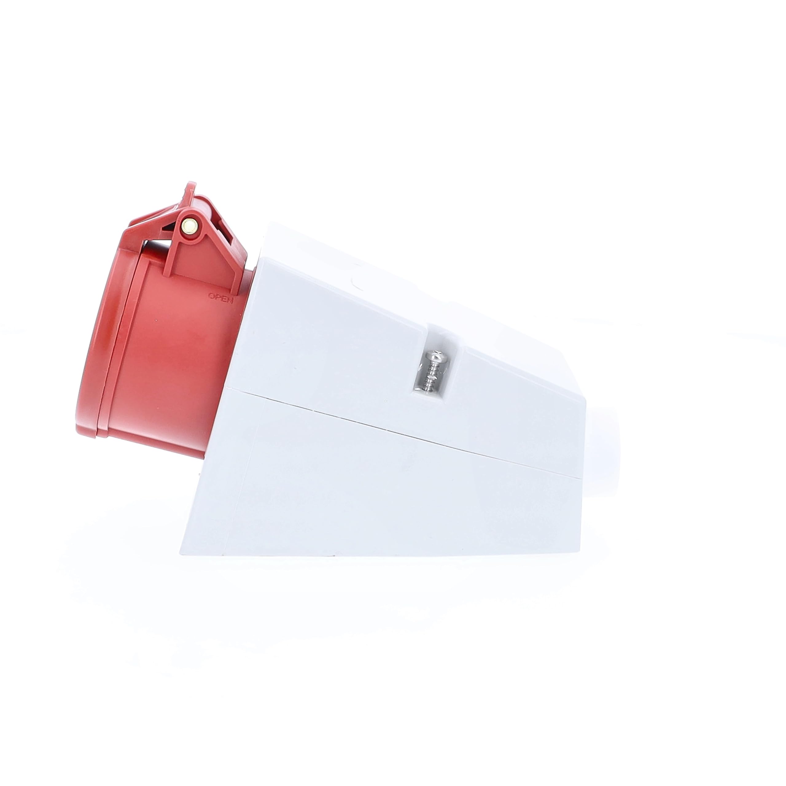 as - Schwabe Presa CEE a parete - 400 V, 16 A, 5 poli - Presa a parete con coperchio incernierato - con alloggiamento resistente agli urti - con collegamenti a vite - Made in Germany - IP44, 60430
