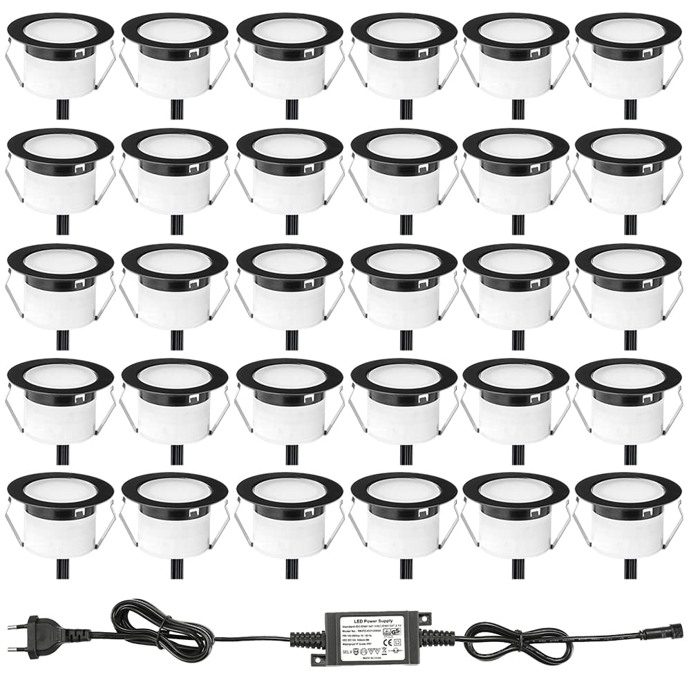 INDARUN WiFi Lampe au Sol Spot Encastrable RGBW étanche IP67 45mm - éclairage pour terrasse, patio, chemin, mur, jardin, décoration, intérieur et extérieur (20 pièces
