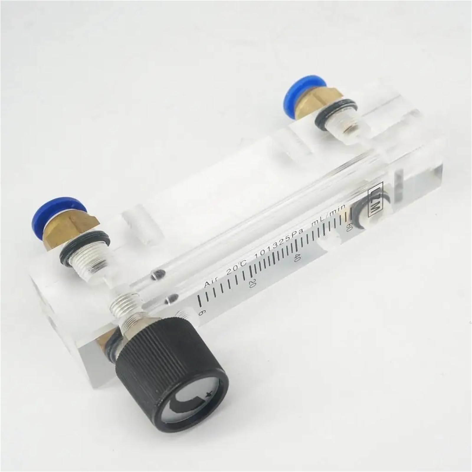 1 unidad LZM-6T de 6-60 ml/min, panel acrílico, rotámetro for aire y nitrógeno, con válvula de control, ajuste a presión, tubo de 8 mm de diámetro exterior.