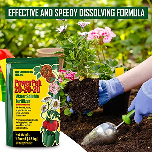 Southern Ag 20-20-20 Powerpak Fertilizer - Organic Fertilizer-Effective On Houseplant Fertilizer-Lawn Fertilizer-Comes With Premium Quality Gloves-1Lbs #TOP5