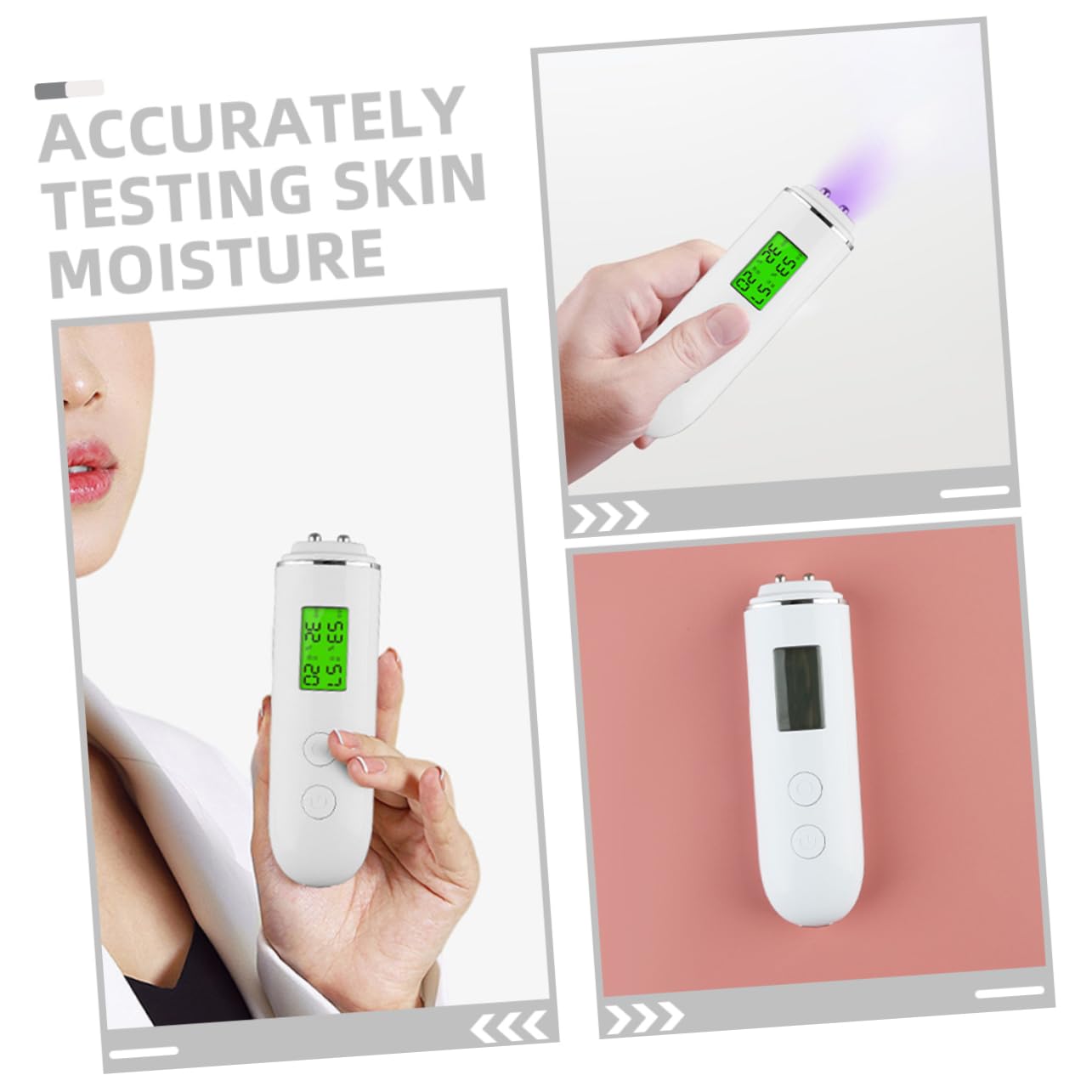 VALICLUD Skin Hydration Tester Portable Device for Accurate Facial Moisture Measurement Digital Hydration Analyzer for Skin Health Monitoring Lightweight and User-friendly Design