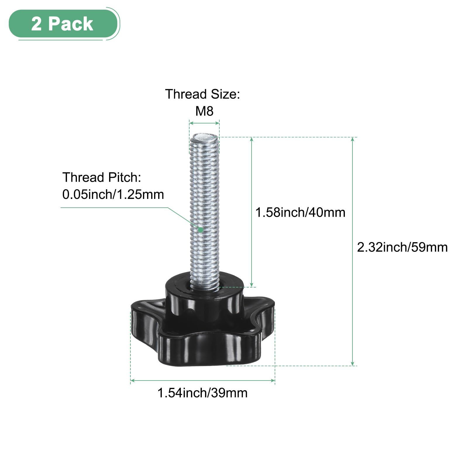 M METERXITY 2-Pack Star Clamping Knobs - Image 3